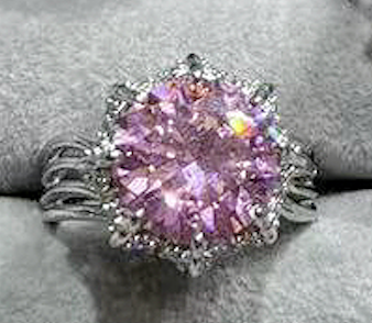 CZ Stones Twelve Different Styles Pink Ring Copper Adjustable