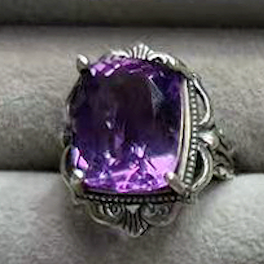 Sixteen Different Styles Natural Raw Crystal Ring Amethyst Ring S925 Sterling Silver Adjustable