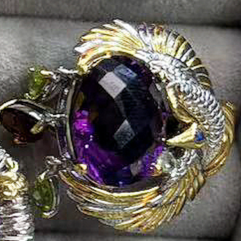 Twelve Different Styles Natural Raw Crystal Ring Amethyst and Citrine Ring S925 Sterling Silver Adjustable