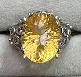 ELeven Different Styles Natural Raw Crystal Ring Citrine Ring S925 Sterling Silver Adjustable