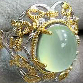 Seven Different Styles Natural Raw Crystal Ring Prehnite Ring S925 Sterling Silver Adjustable