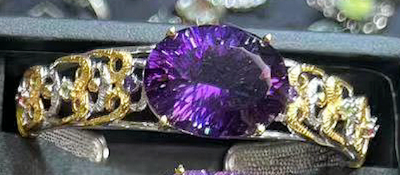 Eight Different Styles Natural Raw Crystal Bangle Amethyst and Citrine Bangle S925 Sterling Silver Adjustable