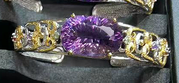 Eight Different Styles Natural Raw Crystal Bangle Amethyst and Citrine Bangle S925 Sterling Silver Adjustable