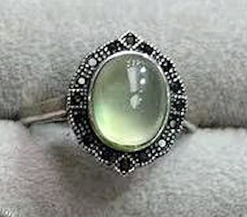 Seventeen Different Styles Natural Raw Crystal Ring Prehnite Ring S925 Sterling Silver Adjustable