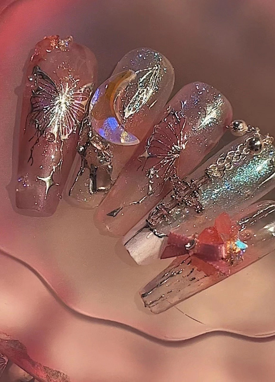Limited Edition Handmade Fake Nails｜Butterfly Wish